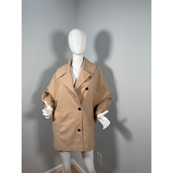 Commense Solid Oversized Pocket Button Coat Khaki size XS - Picture 6 of 17